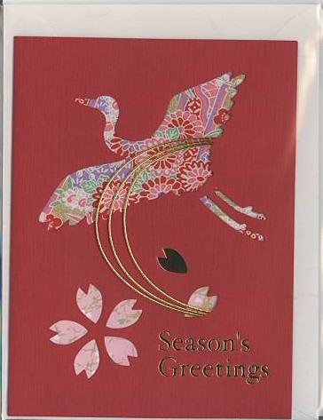 和風Season's Greetingsカード（鶴）